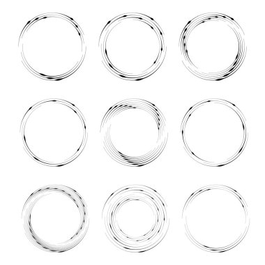 Siyah soyut çizgiler. Yuvarlak form