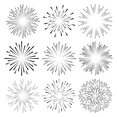 Siyah radyal hız çizgileri. Çember biçimi