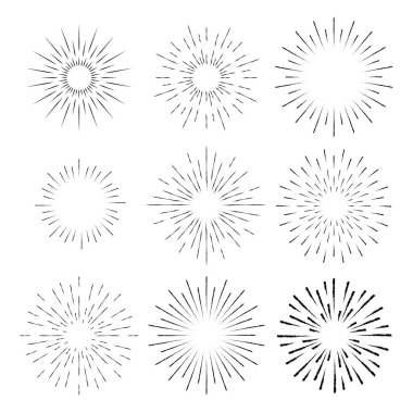 Retro siyah güneş patlaması vektör çizimi