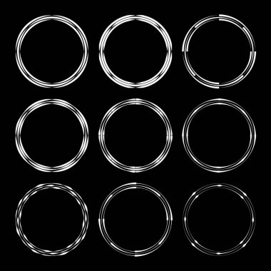 Beyaz soyut kıvrımlı çizgiler. Çember biçimi