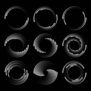 Yarım tonluk beyaz noktalı hız çizgileri. Yuvarlak form