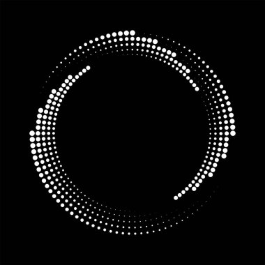 Beyaz daire yarım ton noktalı çizgiler oluşturur