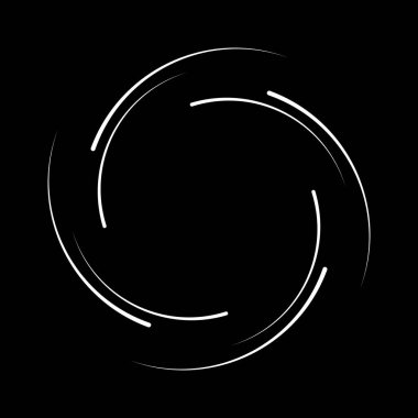 Yuvarlak formda beyaz eğimli hız çizgileri