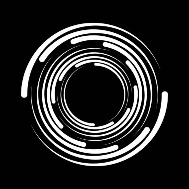 Daire biçiminde beyaz eğri hız çizgileri