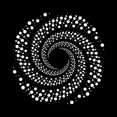 Beyaz yuvarlak vektör noktalı şekil. Sarmal biçim