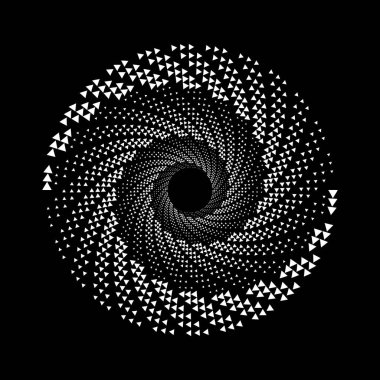 Beyaz üçgenler spiral şeklinde şekillenir.