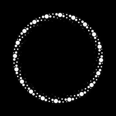 Beyaz vektör yarım ton noktalı hız çizgileri halka biçiminde