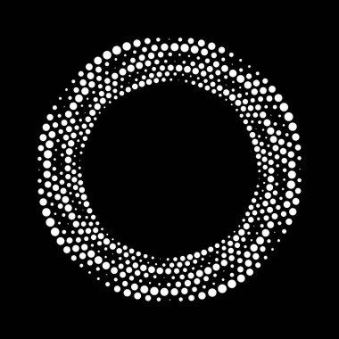Beyaz vektör yarım ton noktalı çizgiler yuvarlak formda
