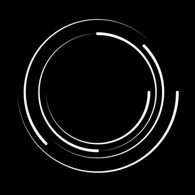 Beyaz vektör hız çizgileri. Yuvarlak form