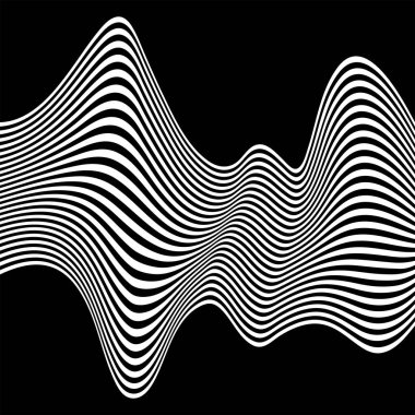 Beyaz dalgalı çizgiler. Operasyon sanatı. Geometrik tasarım