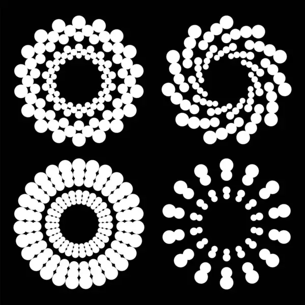 Σύνολο Λευκές Κουκκίδες Κυκλική Μορφή Διανυσματικά Γραφικά