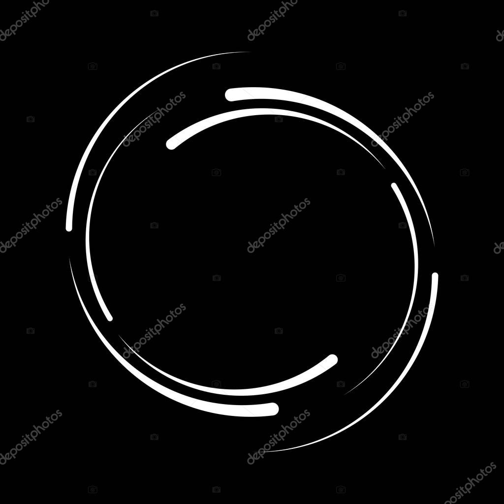 White curved speed lines in circle form