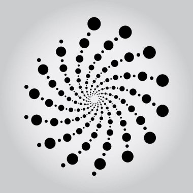 Soyut siyah yarım ton noktalar. Sarmal biçim