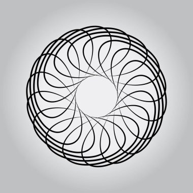 Soyut siyah döndürülmüş elips daire biçiminde