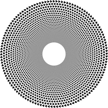 Soyut siyah üçgen şekilleri. Çember biçimi