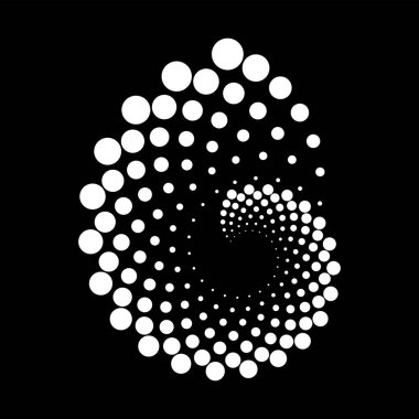 Soyut beyaz noktalı hız okunun başlık çizgileri girdap şeklinde. Yarı ton noktalar