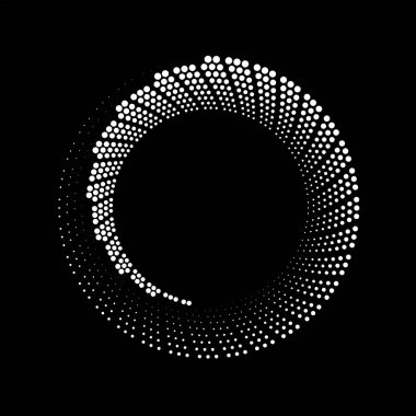 Soyut beyaz yarım ton noktalar şekli