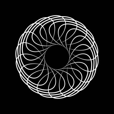 Soyut beyaz döndürülmüş elips daire biçiminde