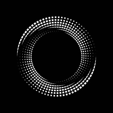 Çember şeklinde soyut beyaz kareler