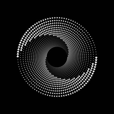 Çember şeklinde soyut beyaz üçgenler