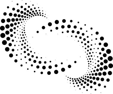 Siyah soyut yarım tonlu noktalar girdap şeklinde