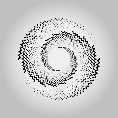 Siyah soyut yarım ton girdap şeklini bozar. Sarmal biçim