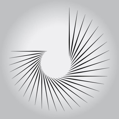 Sarmal formda siyah soyut şekil