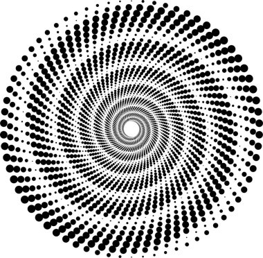 Girdap şeklinde siyah daire şeklinde. Yarı ton noktalar.