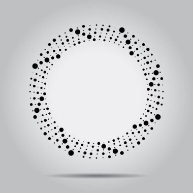 Siyah vektör şekli yuvarlak. Yarı ton noktalar