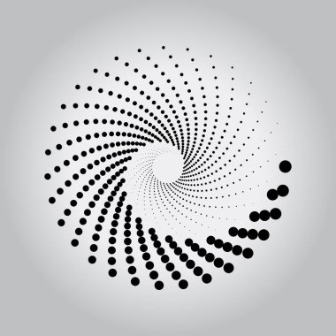 Yarım tonlu noktalı siyah girdap şekli
