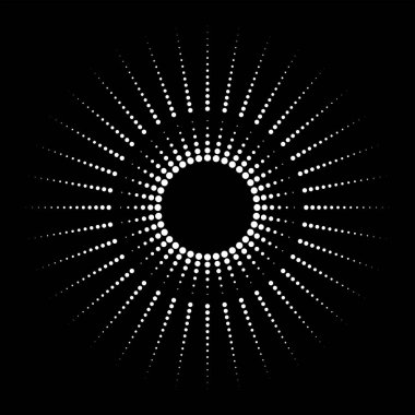 Radyal beyaz ok hız çizgileri daire şeklinde. Yarı ton noktalar