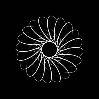 Çember şeklinde radyal beyaz elips biçimi