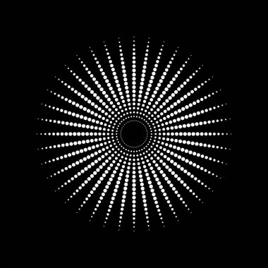 Radyal beyaz hız çizgileri daire şeklinde. Yarı ton noktalar