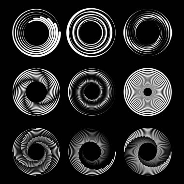 Soyut beyaz yarım ton çizgileri. Çember biçimi