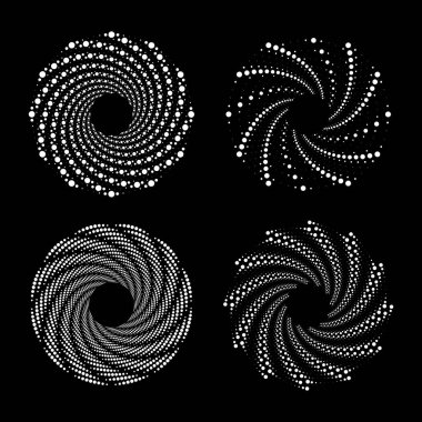 Soyut beyaz hız çizgileri sarmal formda. Yarı ton noktalar