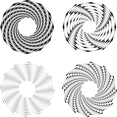 Sarmal formda siyah soyut hız çizgileri kümesi