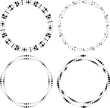Daire şeklinde siyah şekiller. Yarı ton noktalar