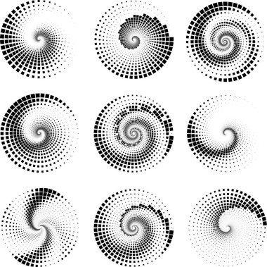 Siyah yarım tonlu noktalar kümesi