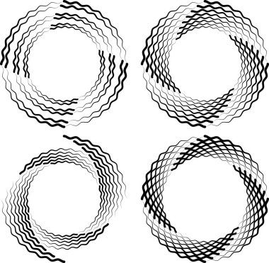 Sarmal formda siyah dalgalı zigzag çizgileri.