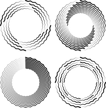 Sarmal formda siyah zigzag çizgileri.