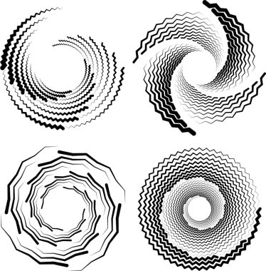 Siyah zigzag sarmal şekiller.