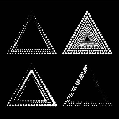 Üçgen şeklinde soyut yarım ton noktalar kümesi