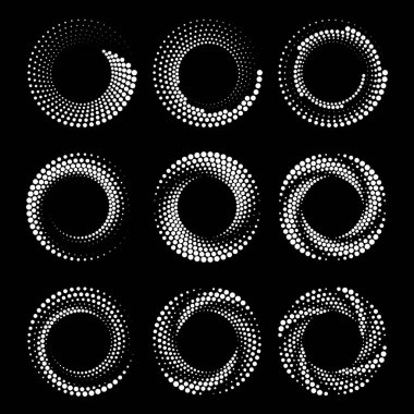 Yarım tonlu beyaz noktalar. Sarmal biçim