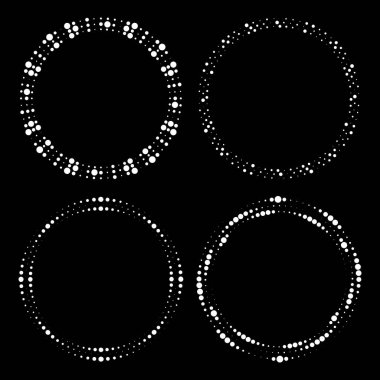 Daire şeklinde beyaz şekiller. Yarı ton noktalar