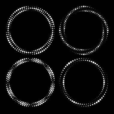 Yuvarlak şekilli beyaz şekiller. Yarı ton noktalar