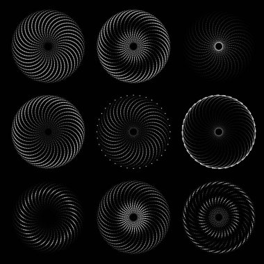 Daire şeklinde beyaz noktalı çizgiler. Yarı ton noktalar