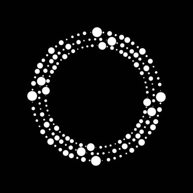 Yuvarlak şekilli beyaz noktalı çizgiler. Yarı ton noktalar