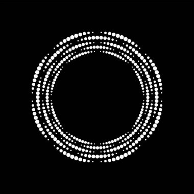 Çember şeklinde beyaz soyut çizgiler. Yarı ton noktalar