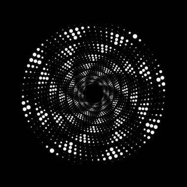 Sarmal biçimde beyaz daire şeklinde. Yarı ton noktalar