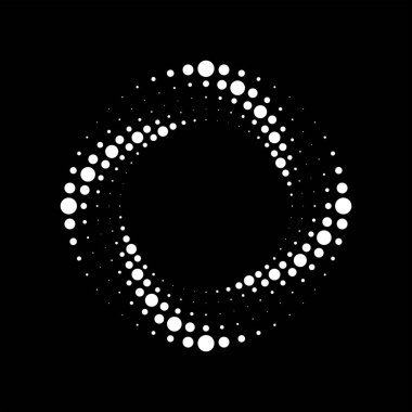 Yuvarlak, beyaz noktalı çizgiler. Yarı ton noktalar